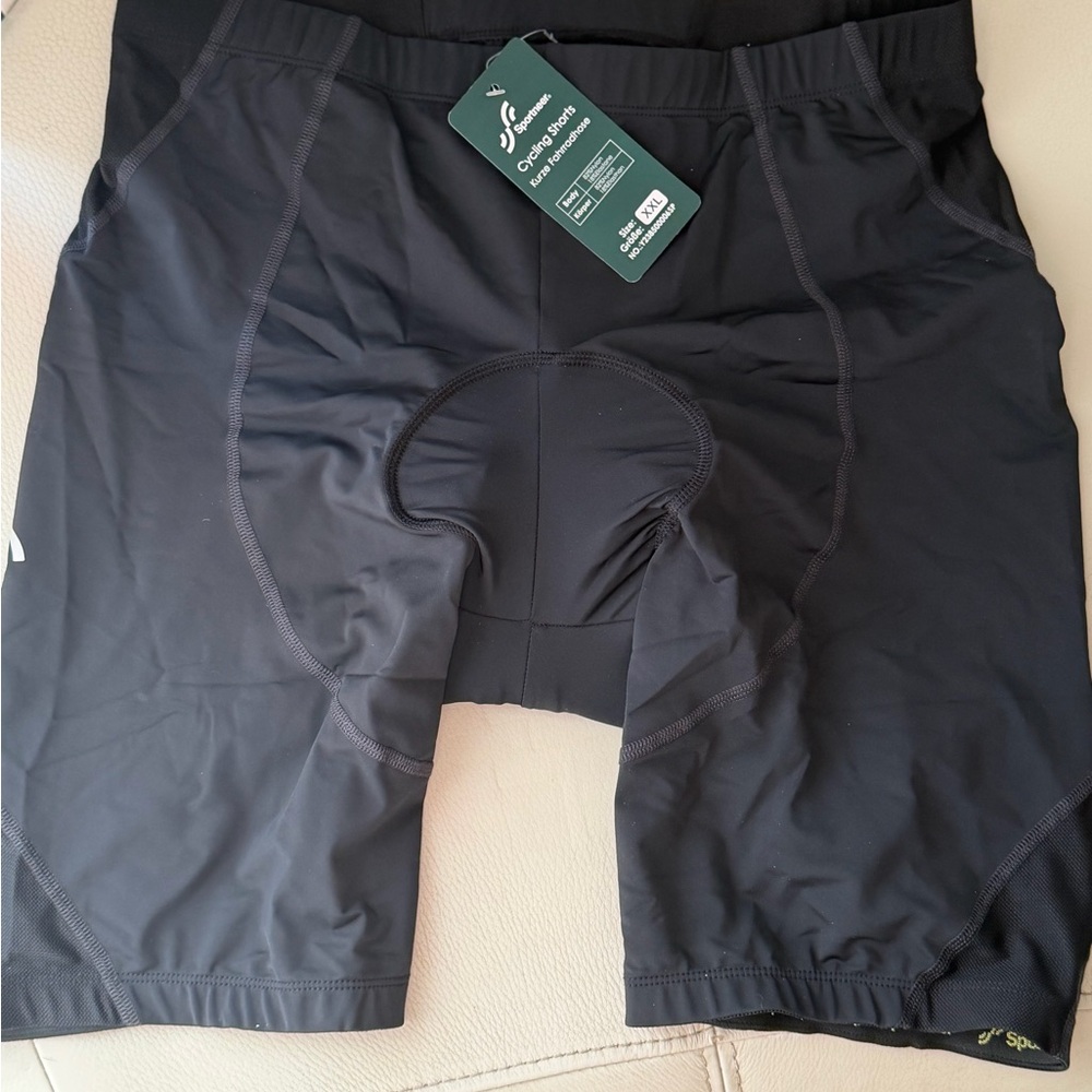 Spongelle Men's Black Athletic Cycling Shorts with Padded Chamois